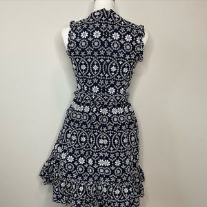 Kate Spade Navy and White Eyelet Wrap Dress